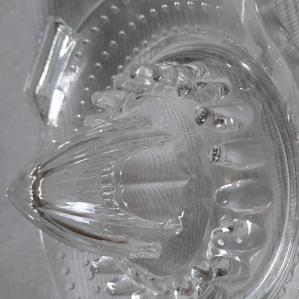 Vintage Pressed Glass Citrus Juicer with handle and spout